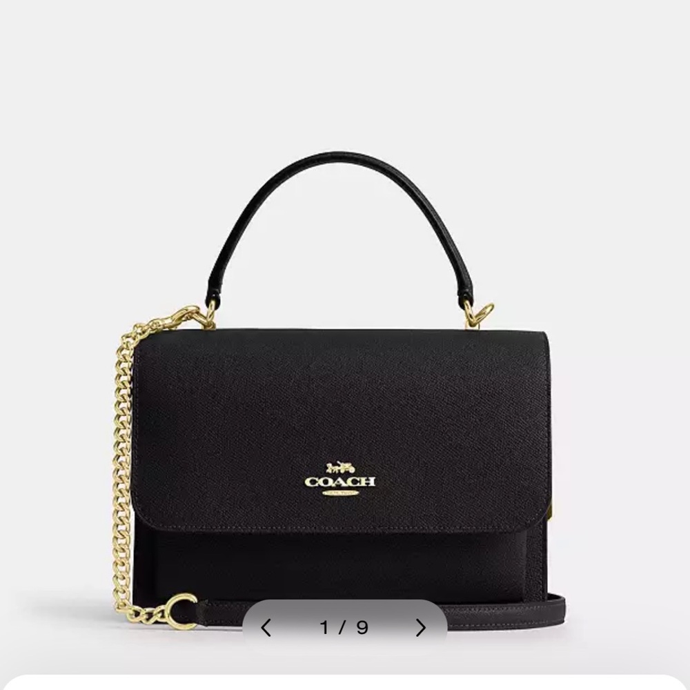 Coach Outlet Klare Black Leather Top Handle Handbag